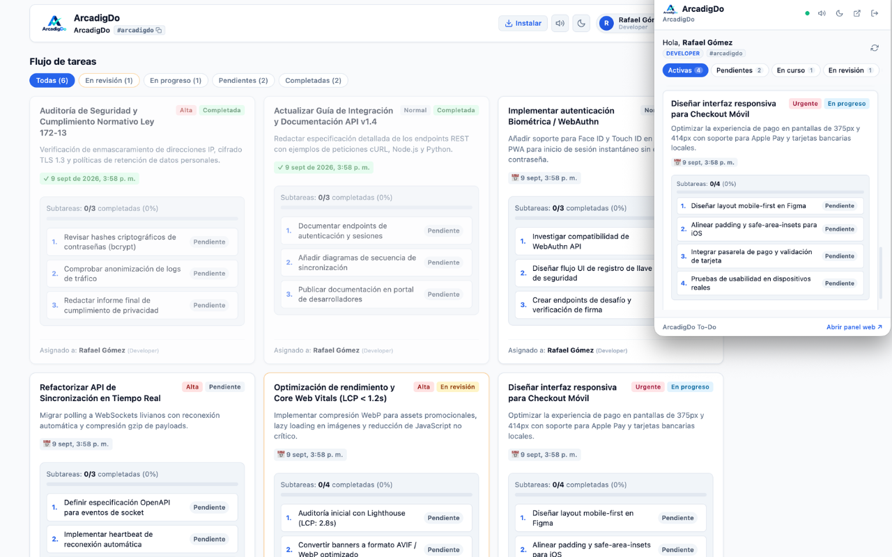 ArcadigDo — SaaS de Gestión de Tareas y Flujos de Trabajo