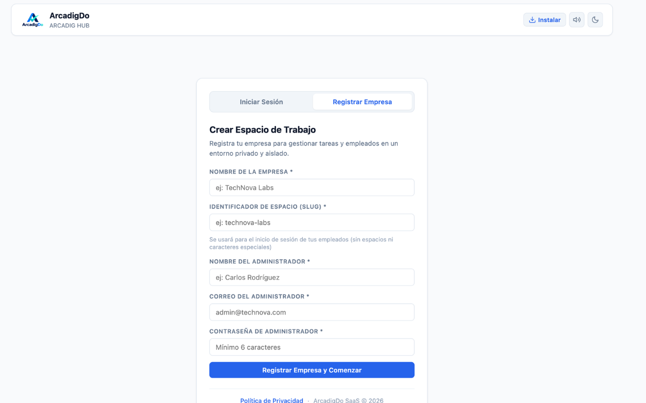 ArcadigDo — SaaS de Gestión de Tareas y Flujos de Trabajo